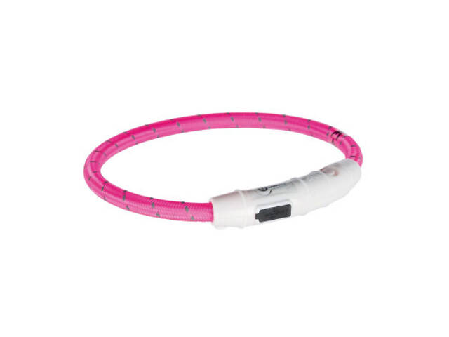 Нашийник для тварин Trixie світний з USB M-L 45 см/7 мм рожевий (4053032127074) - Фото 1