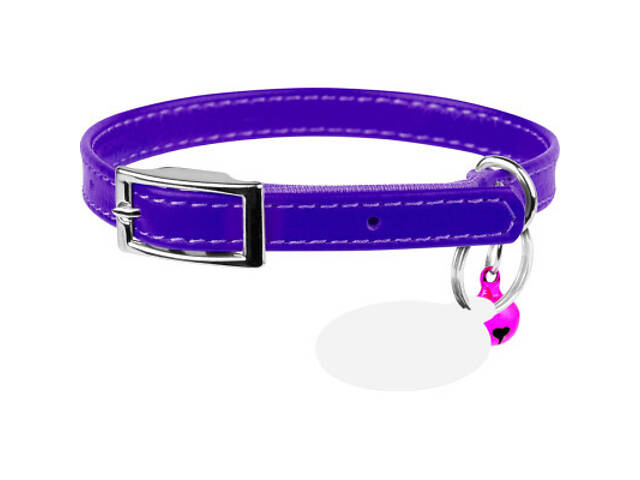Нашийник для тварин WAUDOG Glamour з QR паспортом Д 17-20 см фіолетовий (32759) - Фото 1