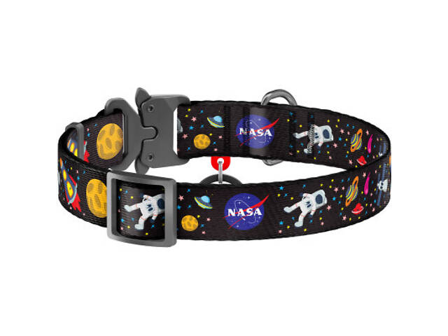 Нашийник для тварин WAUDOG Nylon з QR паспортом NASA металева пряжка-фастекс S (5119) - Фото 2