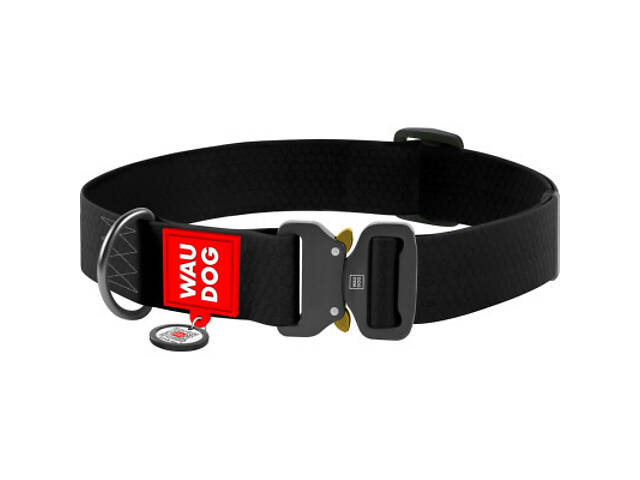 Нашийник для тварин WAUDOG Waterproof з QR паспортом XXL Ш 40 мм Д 43-70 см (чорний) (28011) - Фото 1