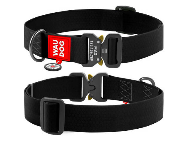 Нашийник для тварин WAUDOG Waterproof з QR паспортом XXL Ш 40 мм Д 43-70 см (чорний) (28011) - Фото 4