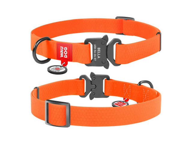 Нашийник для тварин WAUDOG Waterproof з QR паспортом M Ш 20 мм Д 24-40 см (помаранчевий) (27934) - Фото 4