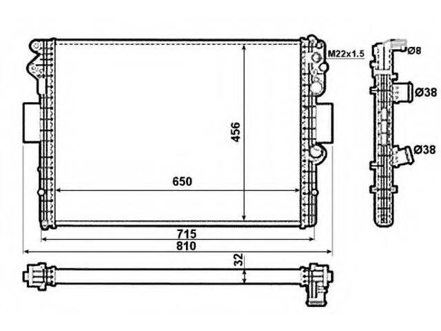 Основний радіатор Iveco Daily (99-) 50C 2.8 TD Diesel M A/C + 53612