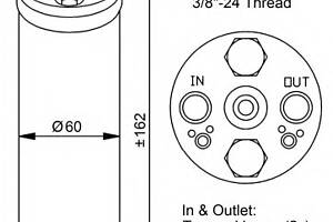 Осушитель кондиционера для моделей: MITSUBISHI (COLT, LANCER), NISSAN (MAXIMA,PRIMERA,MICRA,PRIMERA,PRIMERA,ALMERA,ALME