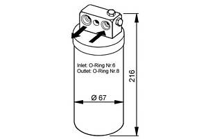Осушитель кондиционера для моделей: OPEL (OMEGA, OMEGA), VAUXHALL (OMEGA,OMEGA)
