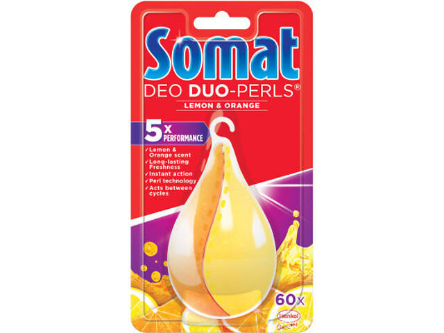 Освіжувач для посудомийних машин Somat Deo Duo-Pearls Lemon & Orange (9000101000436) - Фото 1