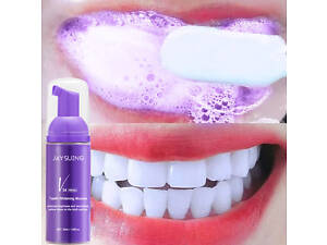 Відбілююча зубна паста Jaysuing v34 50 мл — мус для усунення жовтизни зубів, фіолетова паста