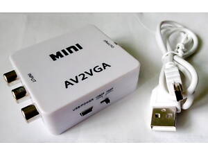 Видеоконвертер с AV на переходник VGA видео конвертор с RCA/композитный/тюльпаны на VGA