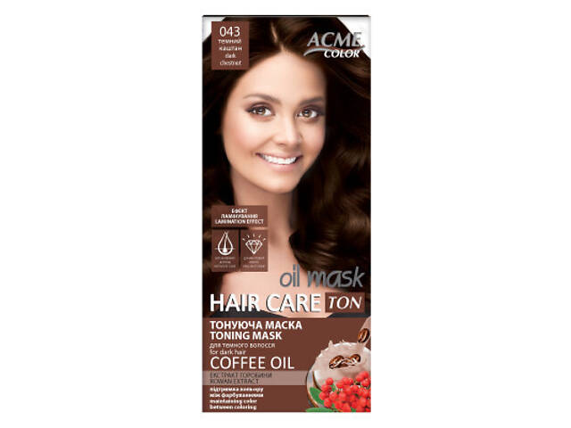 Відтінковий бальзам Acme Color Hair Care Ton Oil Mask 043 - Темний каштан (4820197009503) - Фото 1