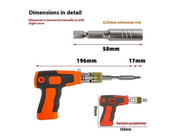 Викрутка-пістолет із бітами 16 в 1 2882A - Фото 2