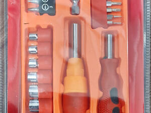 Отвертка Т - образная c набором бит и головок 27в1 для ремонта №2286