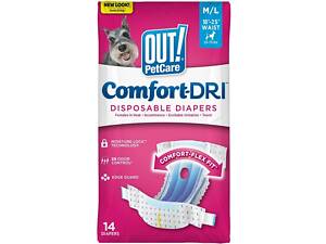 ВИЛУЧИТИ! Одноразові підгузки ВИЛУЧИТИ! Comfort-Dri Disposable Diapers, для сук середніх і великих порід M/L