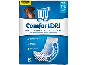 ВИЛУЧИТИ! Одноразові підгузки ВИЛУЧИТИ! PetCare Comfort-Dri™ Disposable Male Wraps, для собак середніх і великих порід M/L