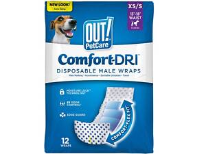 ВИЛУЧИТИ! Одноразові підгузки ВИЛУЧИТИ! PetCare Comfort-Dri™ Disposable Male Wraps, для кобелів малих порід XS-S