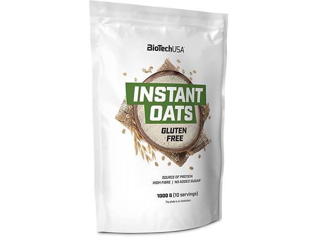 Вівсяні пластівці швидкого приготування BioTech Instant Oats Gluten Free 1000 g (Unflavoured) - Фото 1