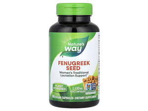 Пажитник, Fenugreek Seed, Nature's Way, семена, 1130 мг, 180 веганских капсул (565 мг на капсулу)