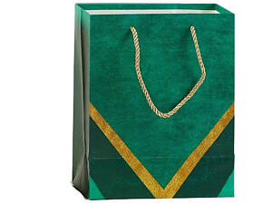 Подарунковий пакет M 48899 18*10*23 см, ручка-шнурок (6900077488999) Зелений