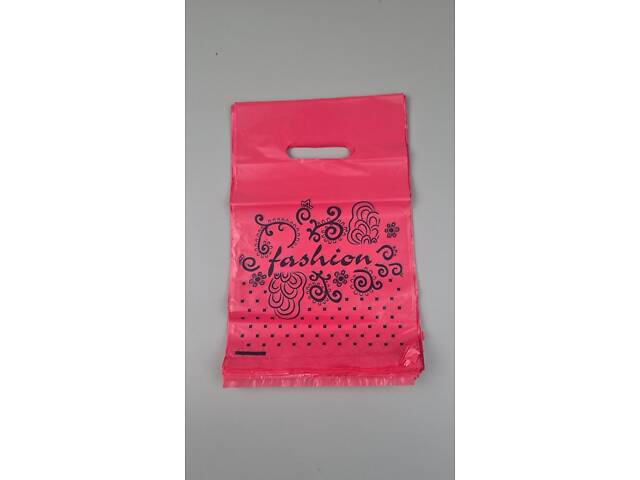 Пакет поліетиленовий подарунковий маленький з вирубний ручкою (20*30) 'Fashion візерунок'Леомі (100 шт) - Фото 1