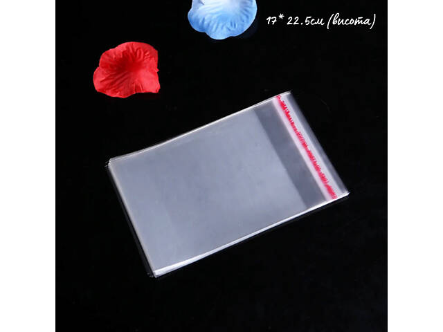 Пакет поліпропіленовий з клапаном і скотчем 17*22,5см, 20 мкм, для фасування товарів (упаковка 1000 шт) - Фото 1