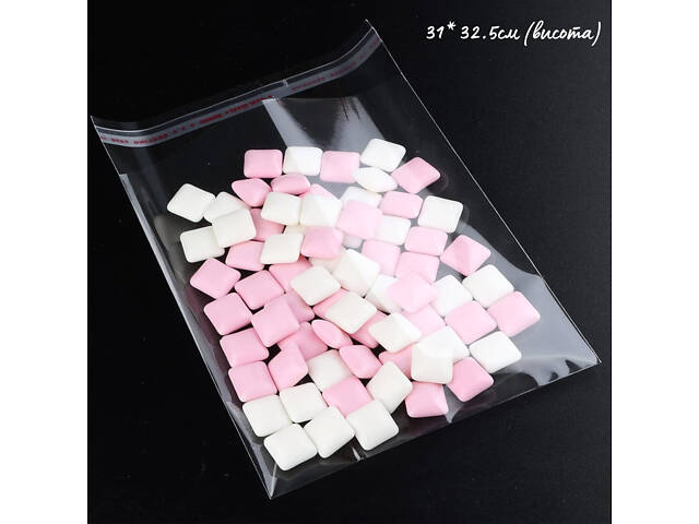 Пакет поліпропіленовий з клапаном і скотчем 31*32,5см, 20 мкм, для фасування товарів (упаковка 1000 шт) - Фото 1