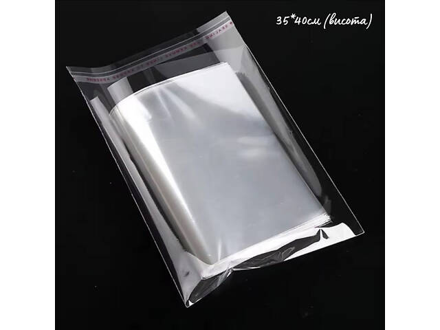 Пакет поліпропіленовий з клапаном і скотчем 35*40см, 20 мкм, для фасування товарів (упаковка 1000 шт) - Фото 1