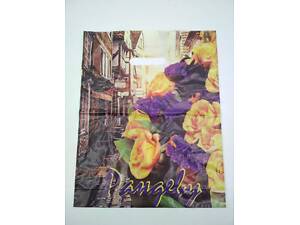 Пакет с прорезной ручкой (30*37+3) Цветы 'Рандеву' (50 шт)