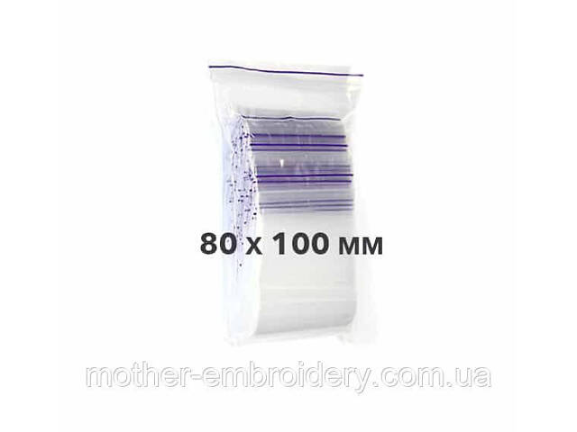 Пакет Zip-Lock 10 шт 80×100 с замком полиэтиленовый для выкладки алмазной вышивки мозаики 5d, - Фото 1