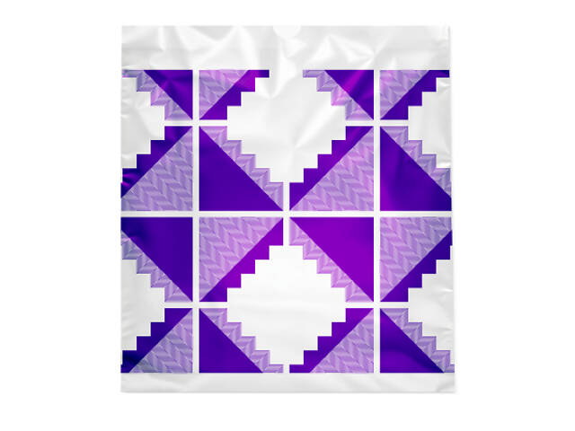 Пакети для сміття Добра Господарочка Із затяжками Колекція Вибійка Біло-фіолетові 60 л 10 шт. (4820086524063) - Фото 2