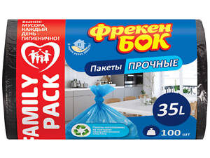 Пакеты для мусора Фрекен БОК прочные Черные 35 л 100 шт. (4820048480727)