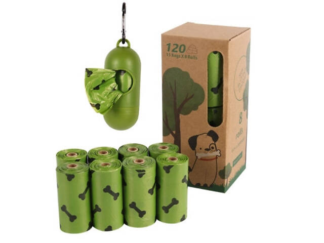 Пакеты для собак Lapka 8 рулонівх15 шт + контейнер (LPK-34) - Фото 1