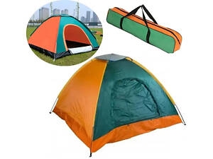 Намет туристичний на 4 персони розмір 200х200 см ЗЕЛЕНИЙ
