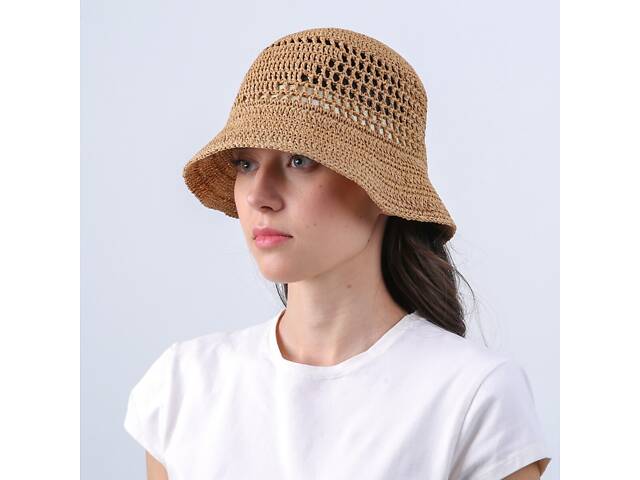 Панама женская вязаная LuckyLOOK Лиенц 57 Бежевый 819-849 - Фото 3