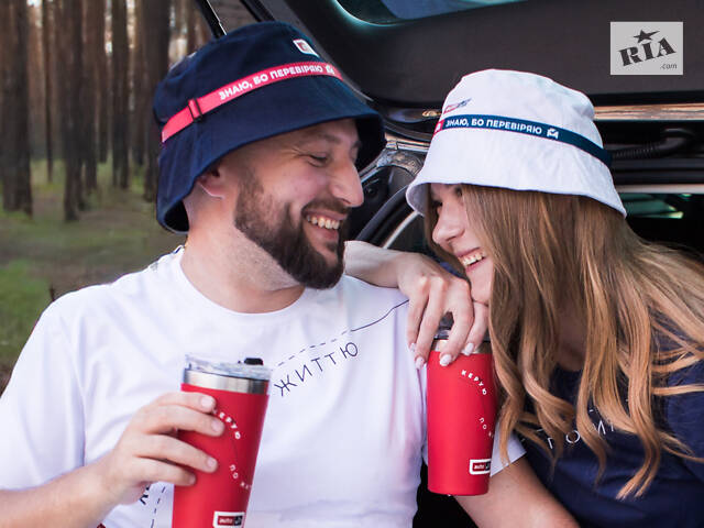 Панама синя “Знаю, бо перевіряю”, розмір L бавовна - Фото 4