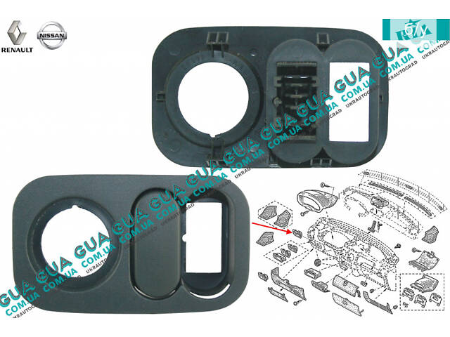 Панель / корпус кнопок 7700307647 Nissan / НИССАН KUBISTAR 1997-2008 / КУБИСТАР 97-08, Renault / РЕНО KANGOO 1997-2007 /