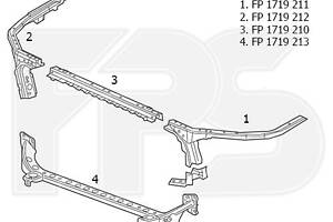 Панель передняя левая Chevrolet Malibu 16- (FPS) (поз. 1 рисунке)