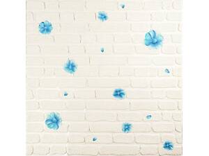 Панель стінова 3D 700х700х4мм блакитні квіти (D) SW-00001977
