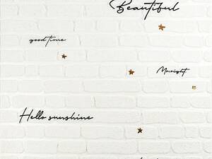 Панель стінова 3D 700х700х4мм напис із золотом (D) SW-00001979