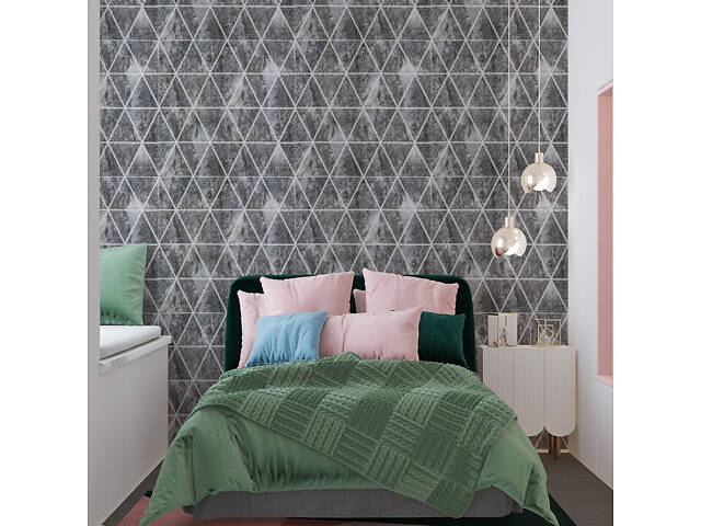 Панель стеновая 3D 700х700х4мм Ромбы серые винтаж SW-00002008 - Фото 5