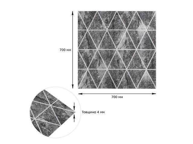 Панель стеновая 3D 700х700х4мм Ромбы серые винтаж SW-00002008 - Фото 3