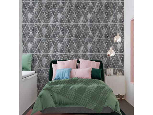 Панель стінова 3D 700х700х4мм ромби сірі вінтаж (D) SW-00002008 - Фото 4