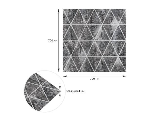 Панель стінова 3D 700х700х4мм ромби сірі вінтаж (D) SW-00002008 - Фото 5