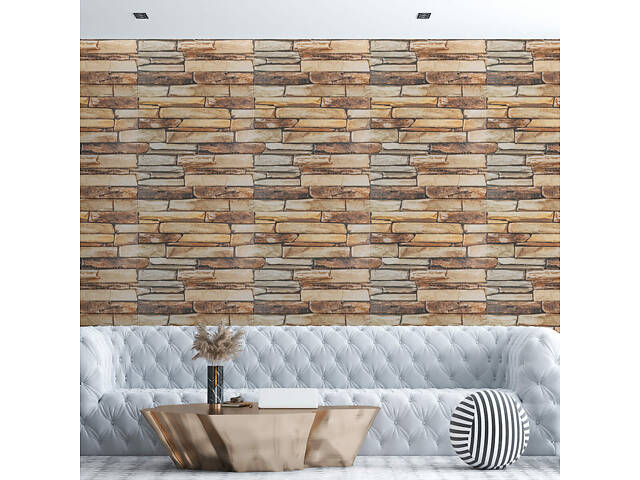 Панель стінова 3D 680х680х4мм Коричневий сланець SW-00002002 - Фото 4