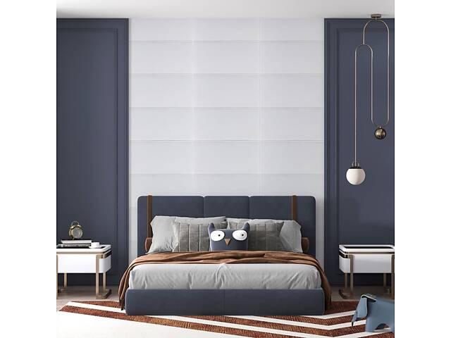 Панель стінова 3D 700х700х3мм Квадрат білий SW-00001802 - Фото 4