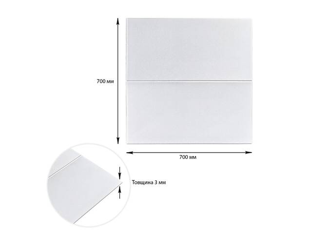 Панель стінова 3D 700х700х3мм Квадрат білий SW-00001802 - Фото 5