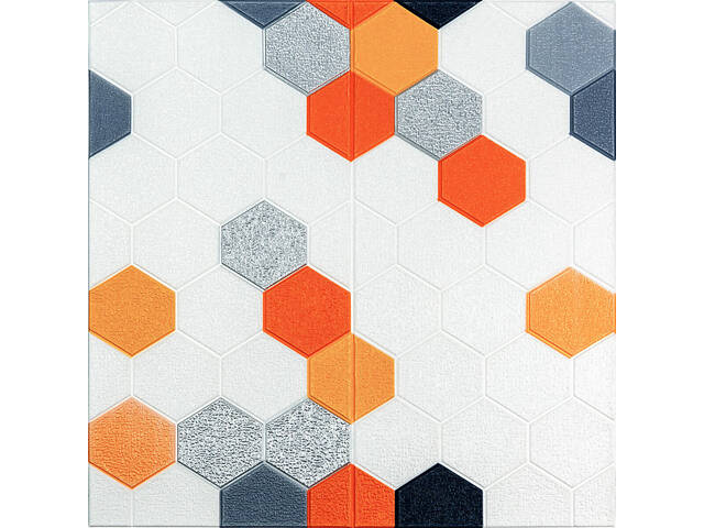 Панель стінова 3D 700х700х4мм Мозаїка оранжева SW-00002013 - Фото 1