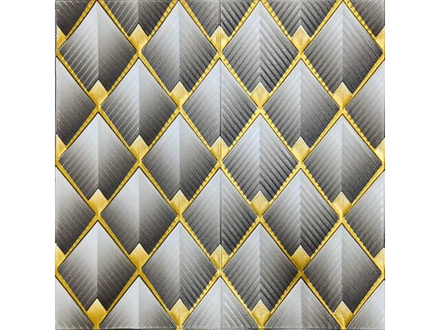 Панель стінова 3D 700х700х4мм Ромб сірий SW-00001986 - Фото 1