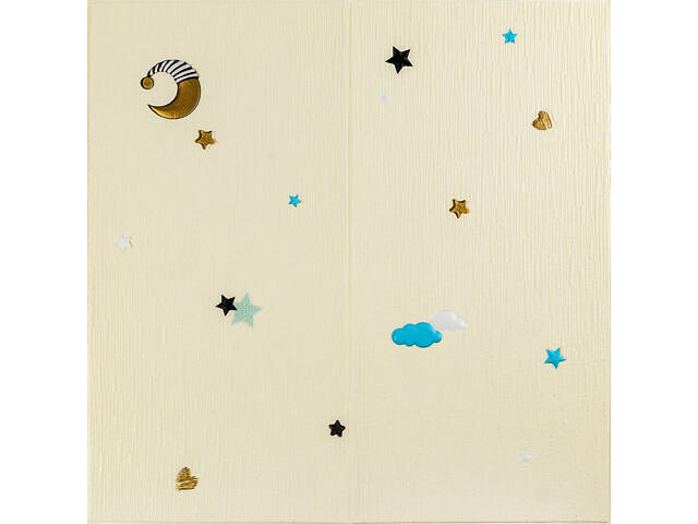 Панель стінова 3D 700х700х4мм Зірки та місяці на бежевому фоні SW-00001971 - Фото 1