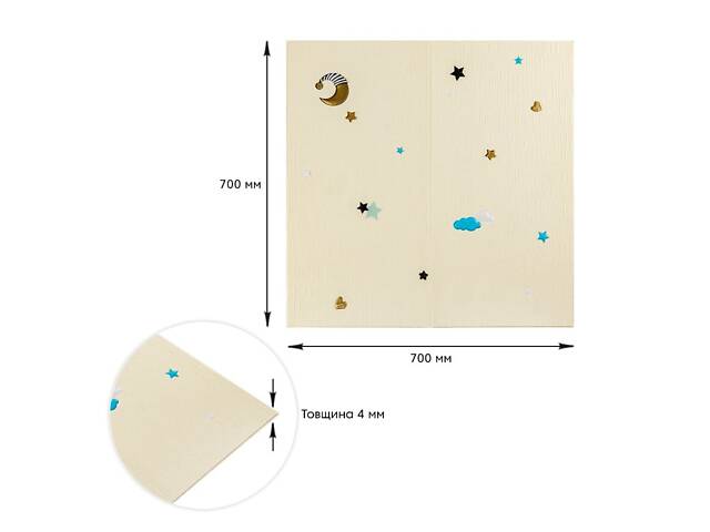 Панель стінова 3D 700х700х4мм Зірки та місяці на бежевому фоні SW-00001971 - Фото 3
