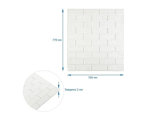 Панель стінова 3D 700х770х2мм Білий SW-00001914 - Фото 3