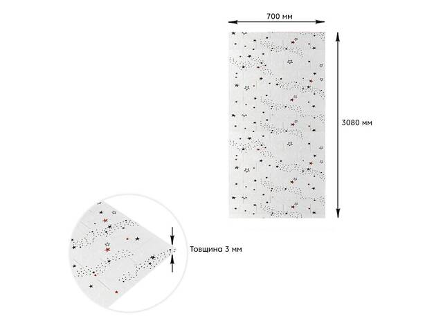 Панель стеновая в рулоне 3D 700мм*3,08м*3мм звезды (D) SW-00002265 - Фото 4